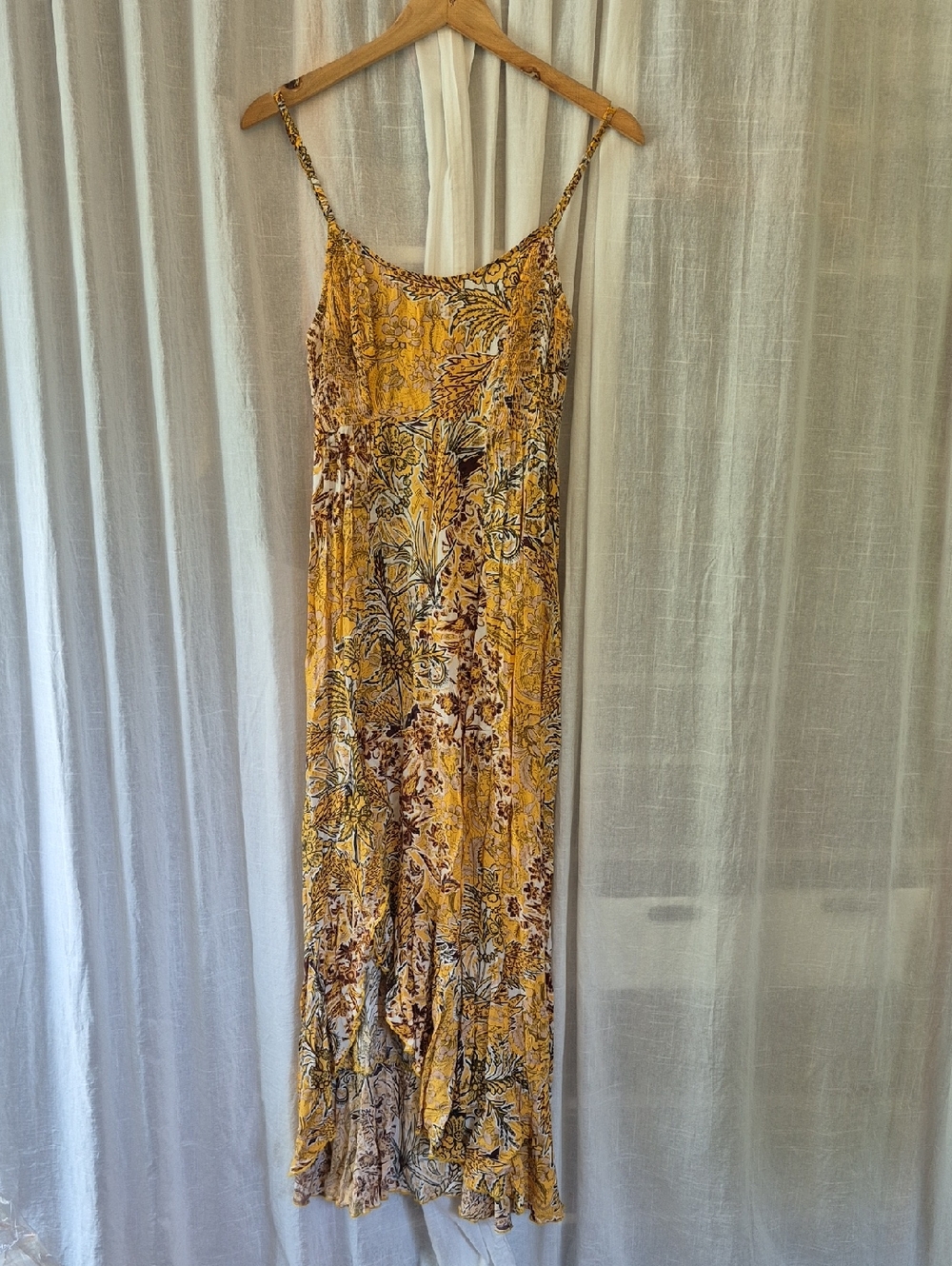 Free People Mustard Floral Slip Maxi Dress